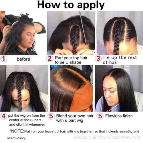 High Quality U Part Human Hair Wigs For Black Women,custom u part clip in wig,Wholesale Brazilian Human U Part Wigs Vendor